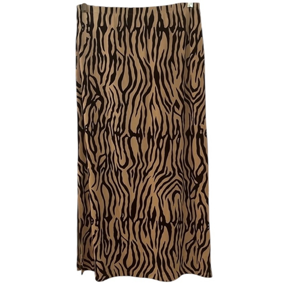 Impressions size medium animal print maxi skirt elastic waist with stretch